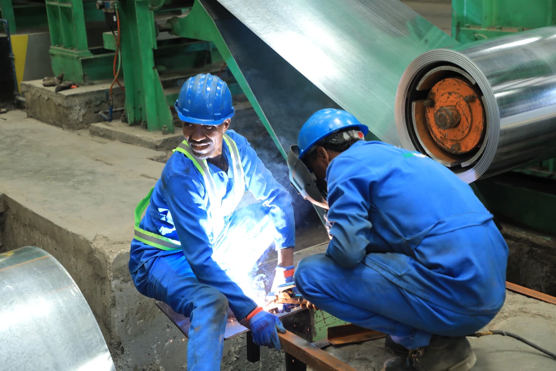 Industrial welding operations in Ethiopia